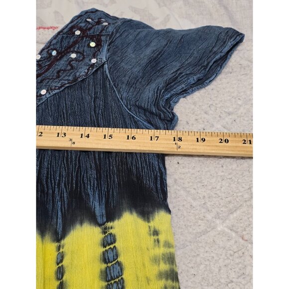 Riviera Sun Women's Multicolor Tie Dye Short Sleeve Dress Sequins Free Plus NWT - Picture 7 of 10